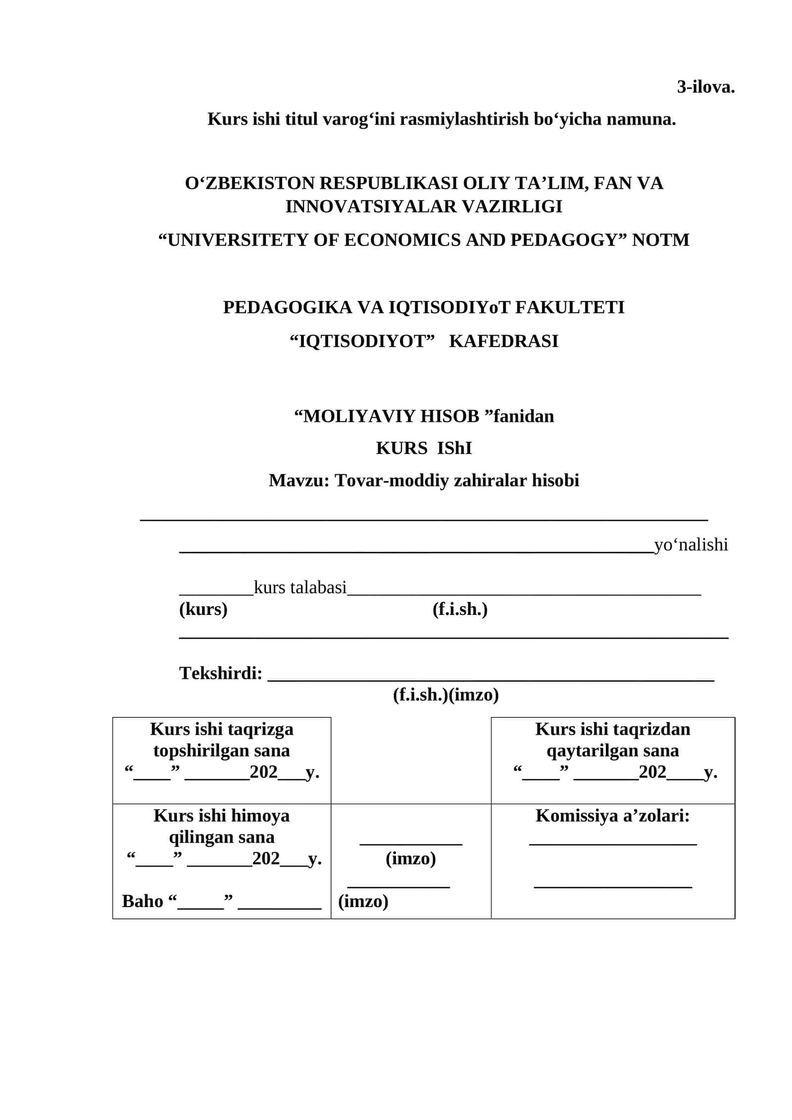 Tovar-moddiy zahiralar hisobi 1