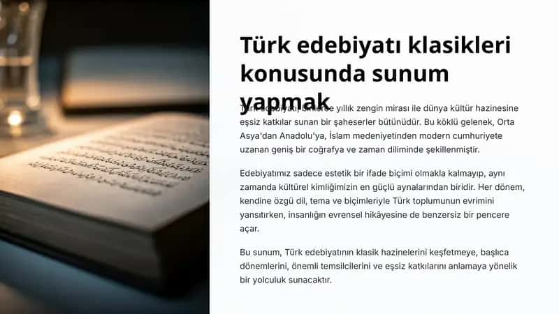 Türk Edebiyatı Klasikleri Sunumu 1