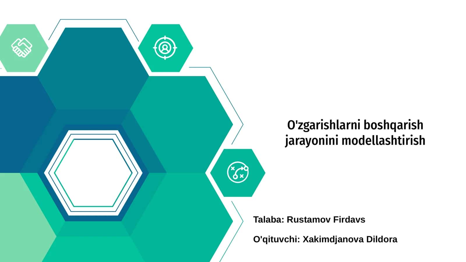 O'zgarishlarni boshqarish jarayonini modellashtirish 1