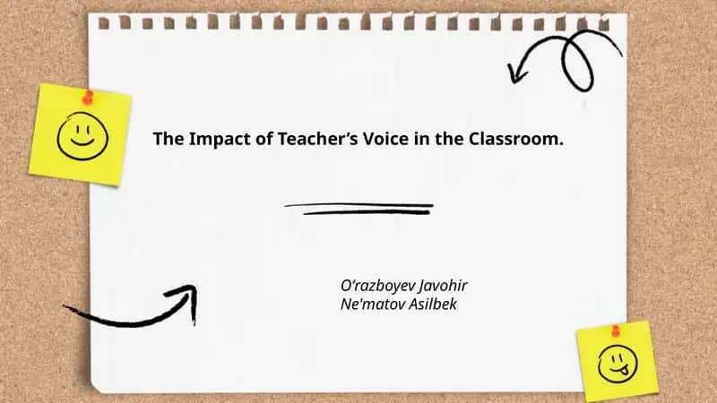 The Impact of Teacher’s Voice in the Classroom. 1