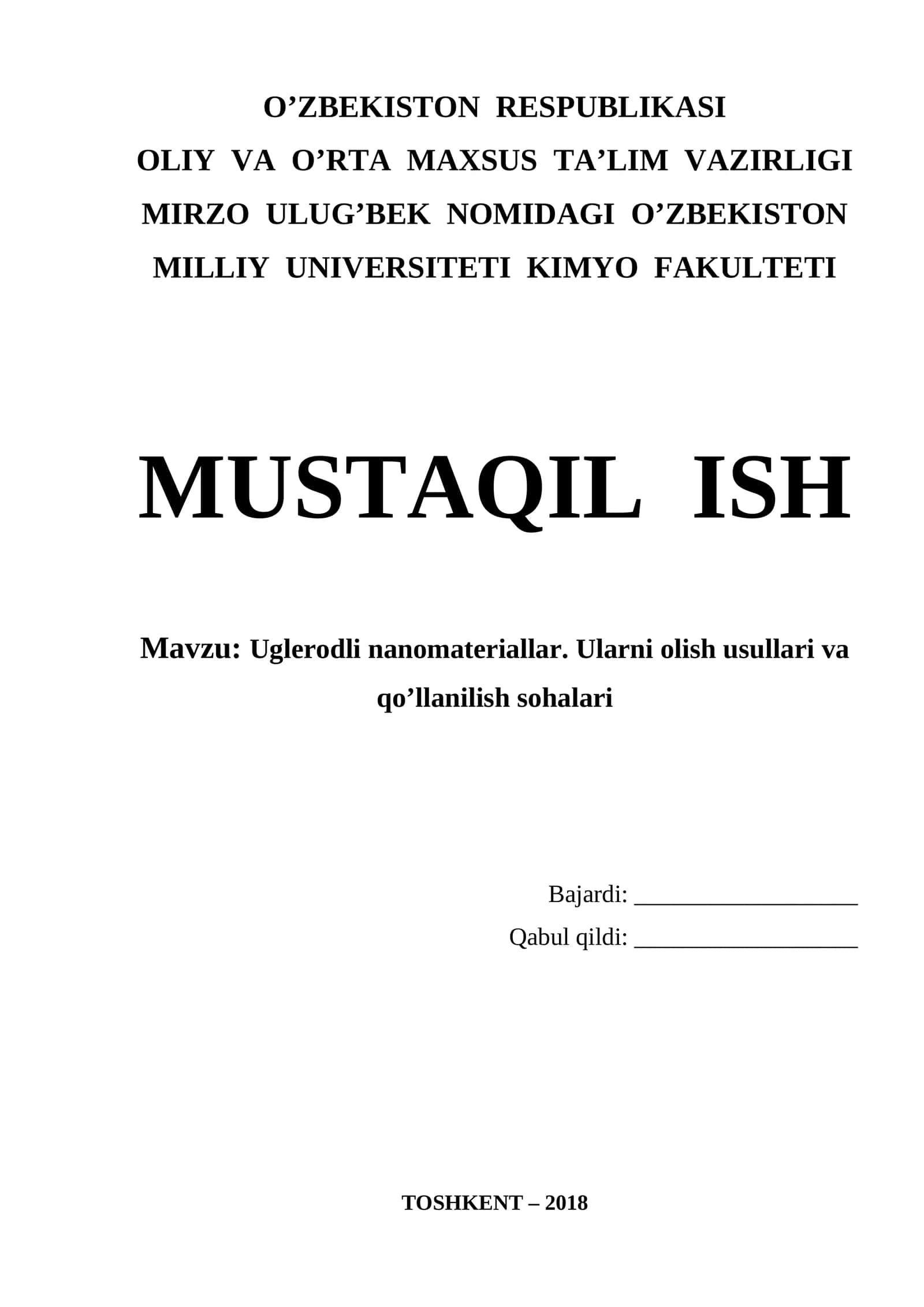 Uglerodli nanomateriallar 1