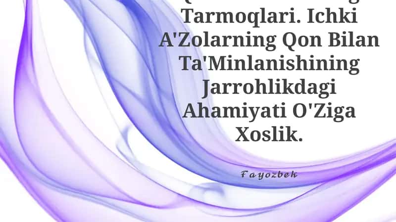 Ko'Krak Aortasi Va Qorin Aortasining Tarmoqlari 1