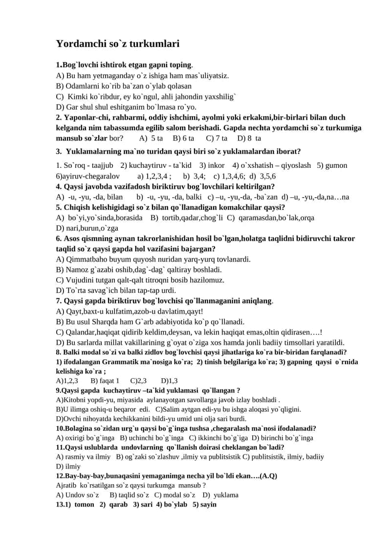 Yordamchi so`z turkumlari 1