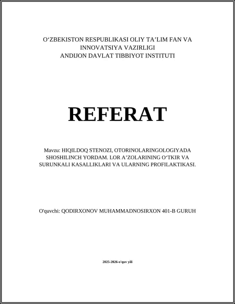 HIQILDOQ STENOZI 1