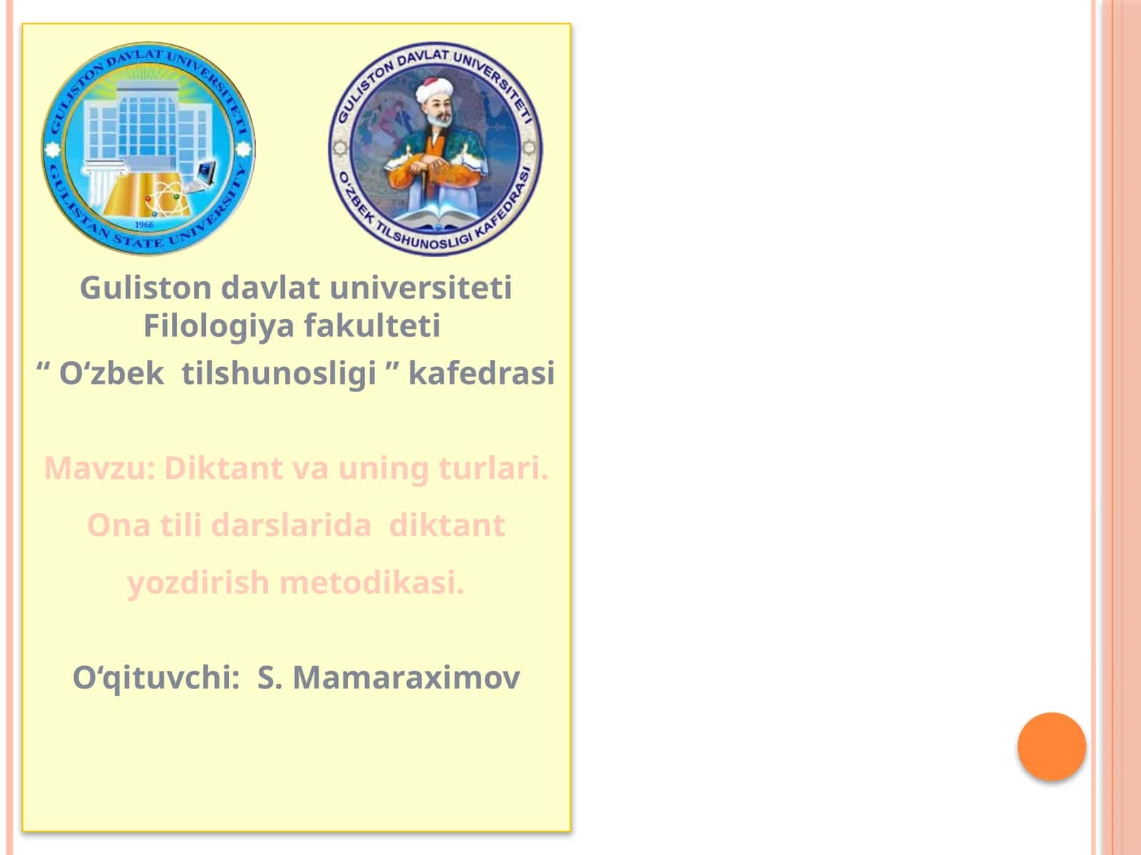 Diktant turlari va uning metodi 1