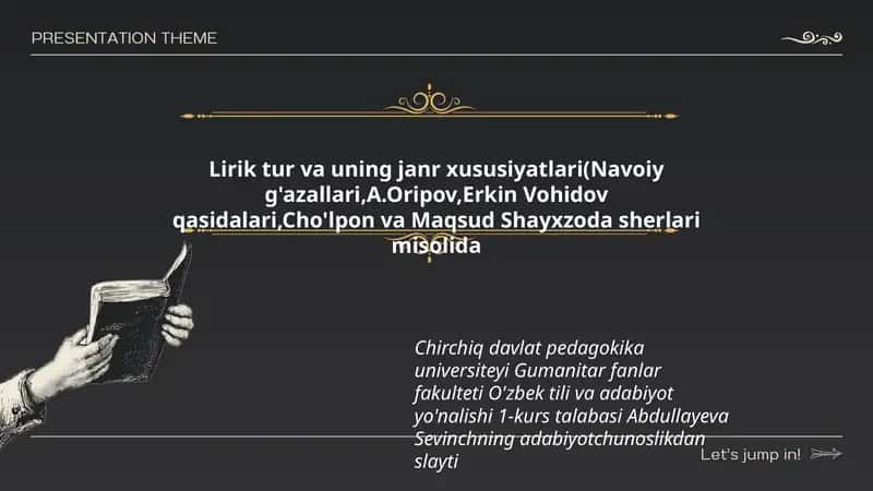 Lirik tur va uning janr xususiyatlari 1