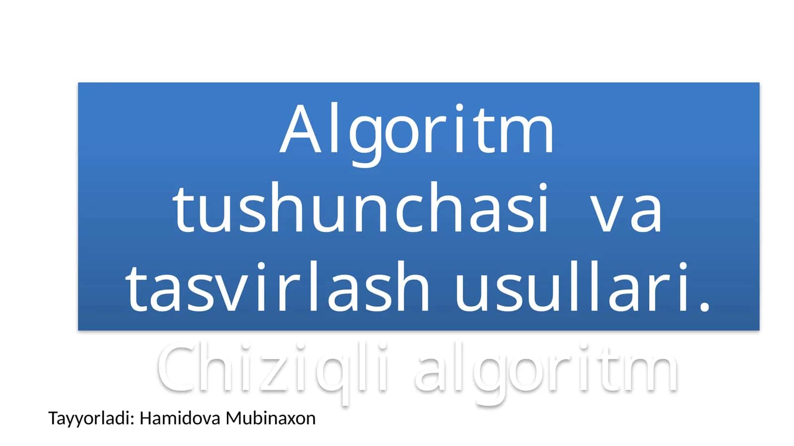 Chiziqli algoritm 1