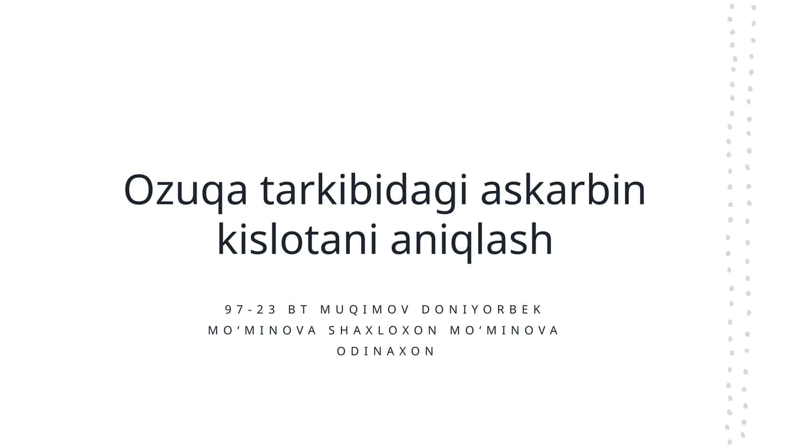 Askorbin kislotasi (Vitamin C) 1