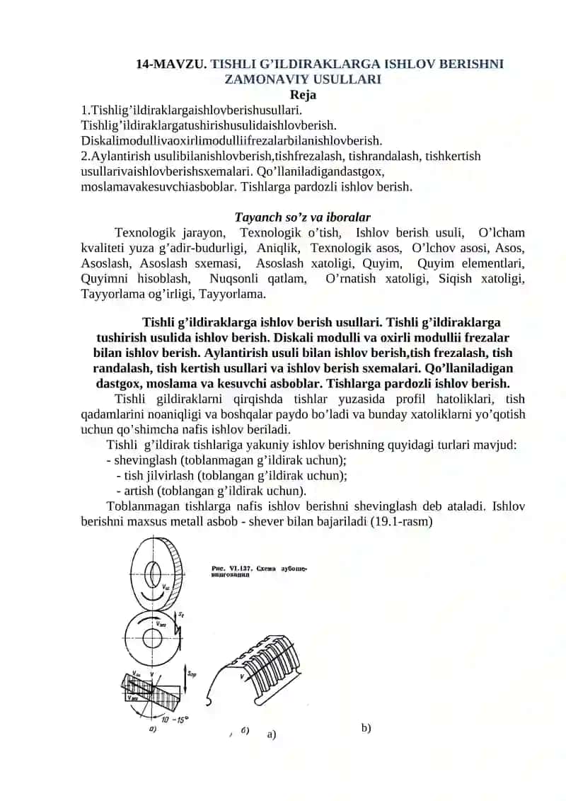 TISHLI G’ILDIRAKLARGA ISHLOV BERISHNI ZAMONAVIY USULLARI