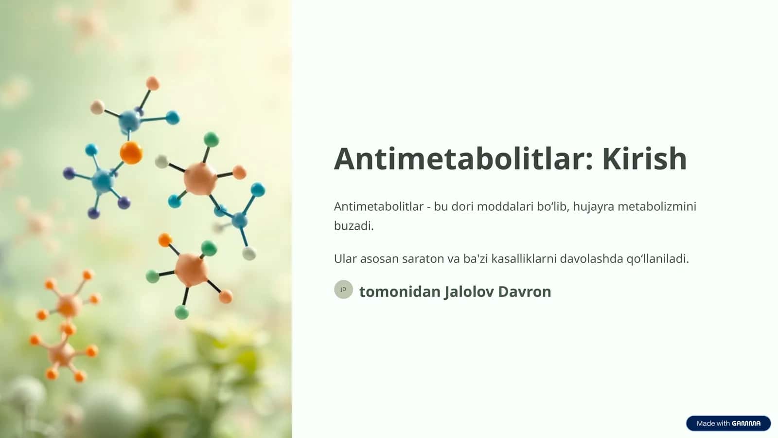 Antimetabolitlar: Kirish 1
