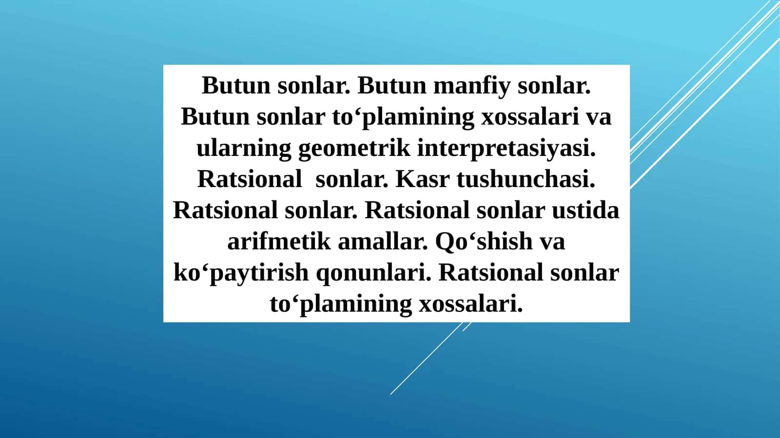 Ratsional sonlar va ularning geometrik interpretatsiyasi 1
