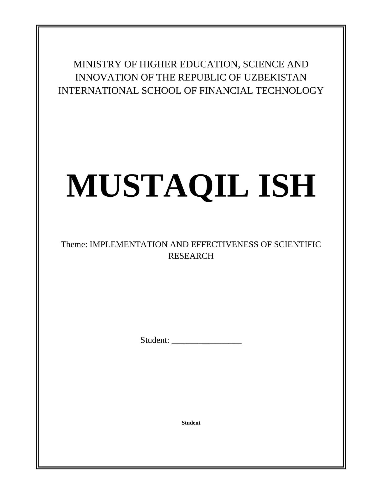 IMPLEMENTATION AND EFFECTIVENESS OF SCIENTIFIC RESEARCH 1