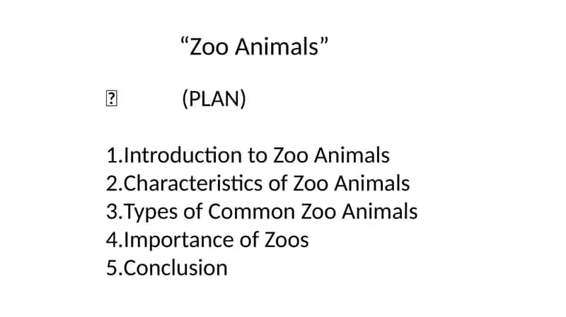 Introduction to Zoo Animals 1