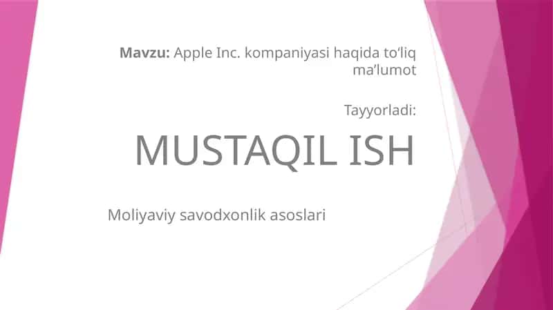 Apple Inc. kompaniyasi haqida to‘liq ma’lumot 1