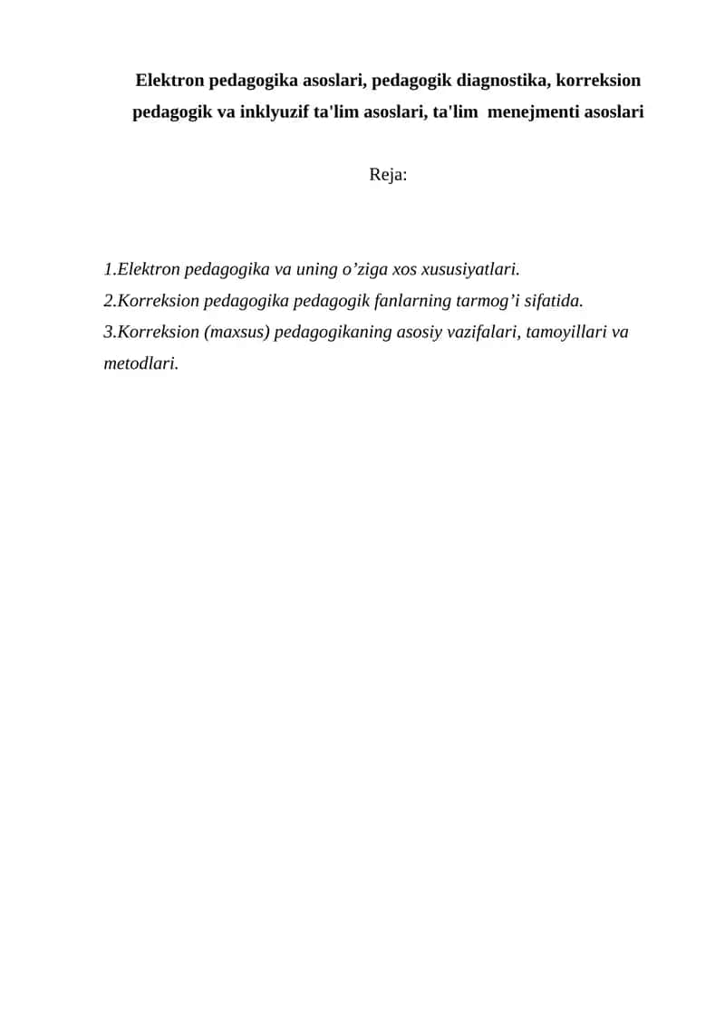 Elektron pedagogika asoslari 1