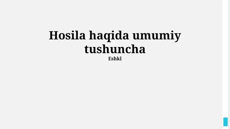 Oddiy hosila 1