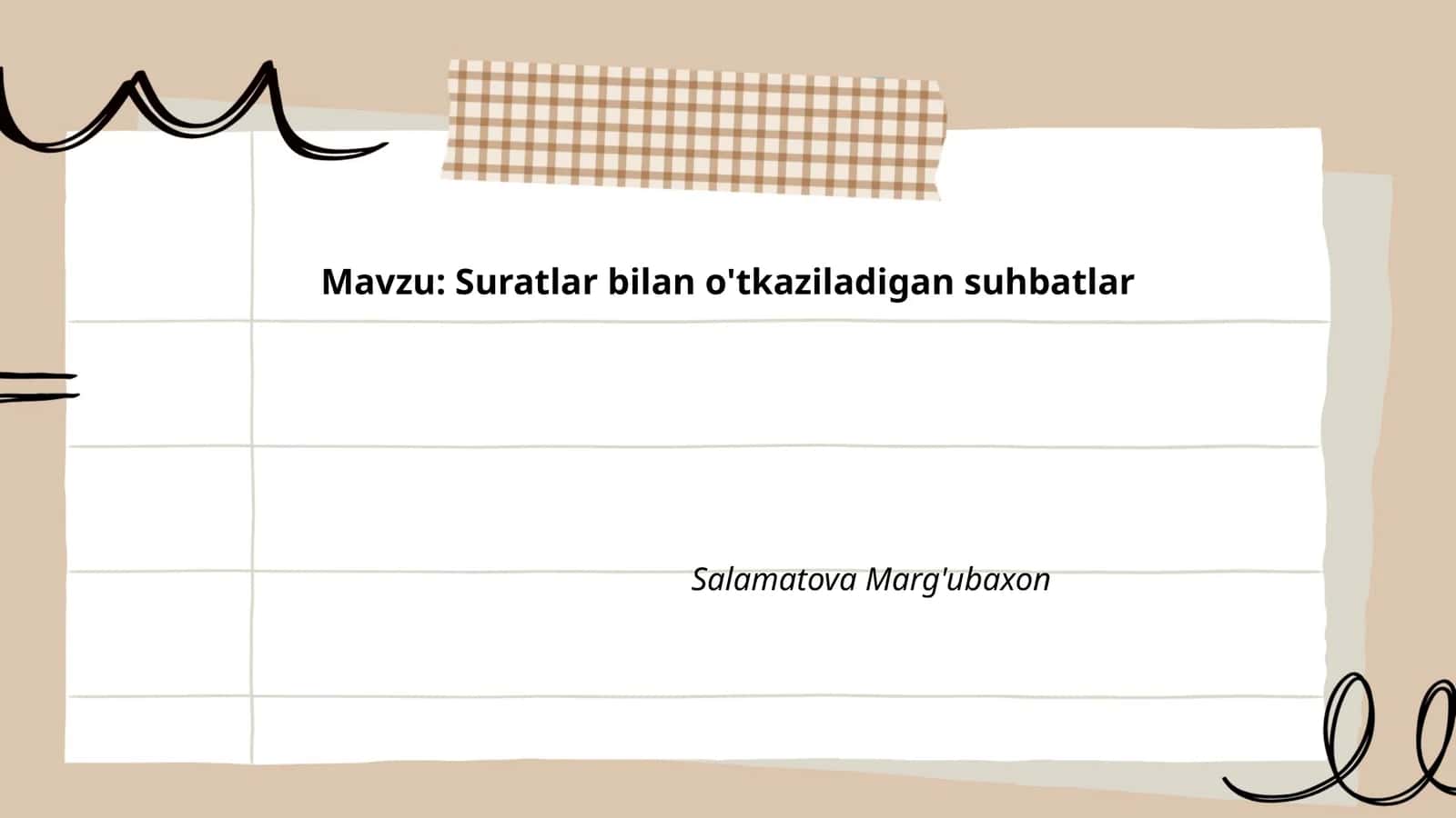 Suratlar bilan o'tkaziladigan suhbatlar 1