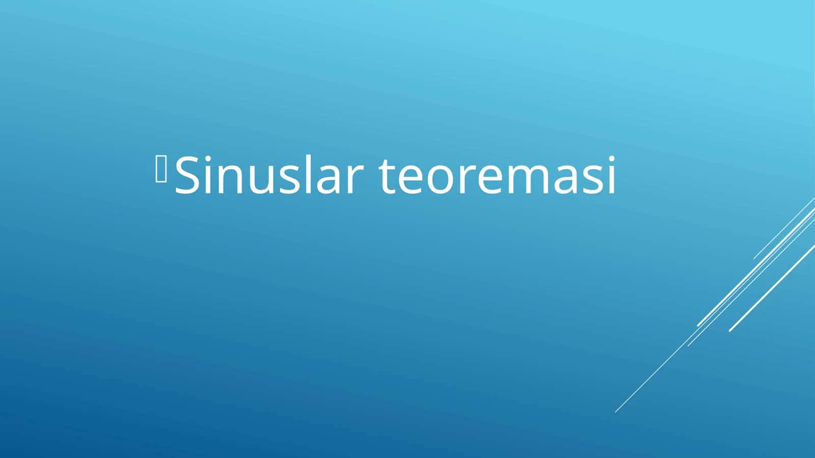 Sinuslar teoremasi 1