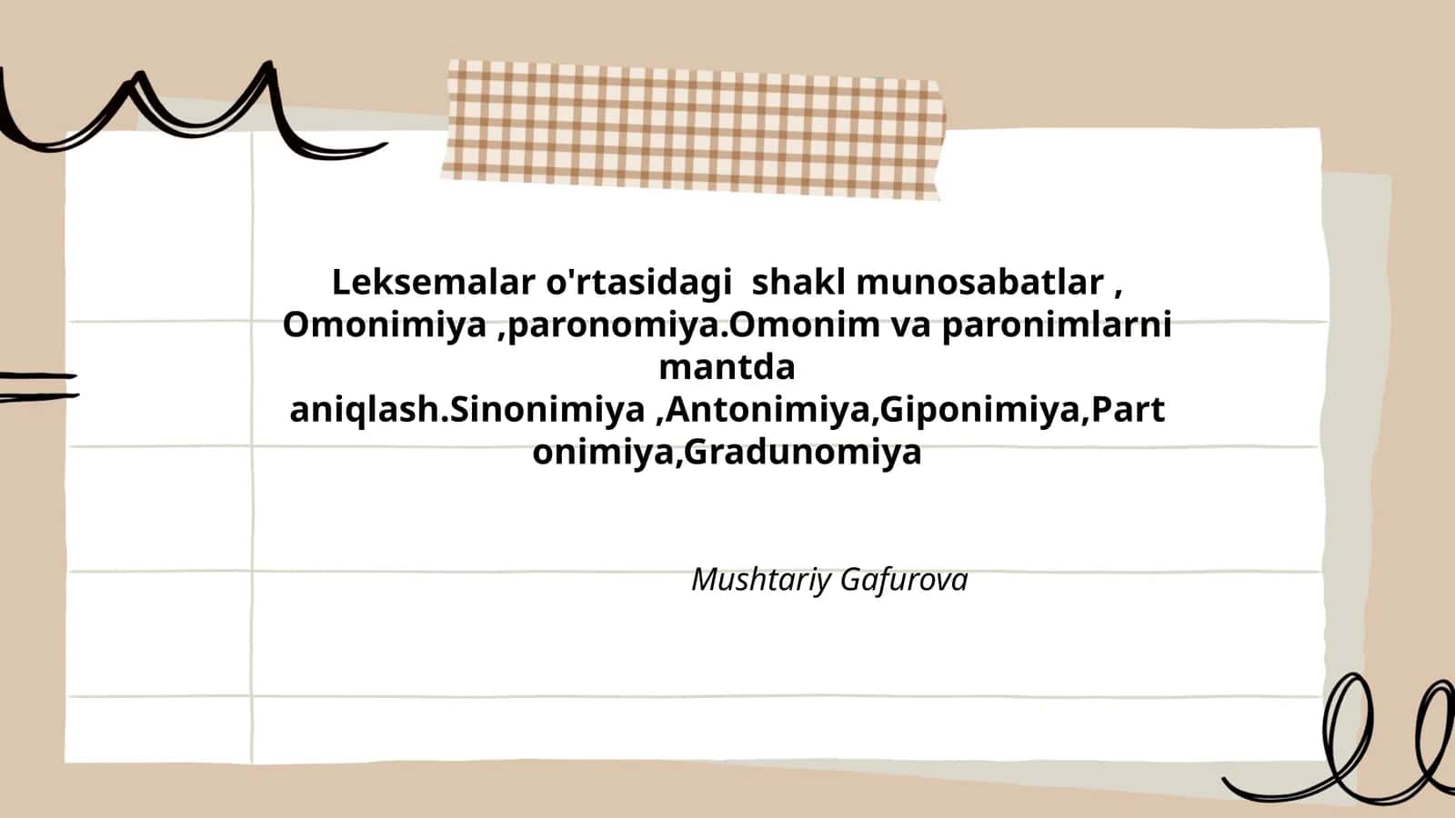 Leksemalar o'rtasidagi shakl munosabatlar 1