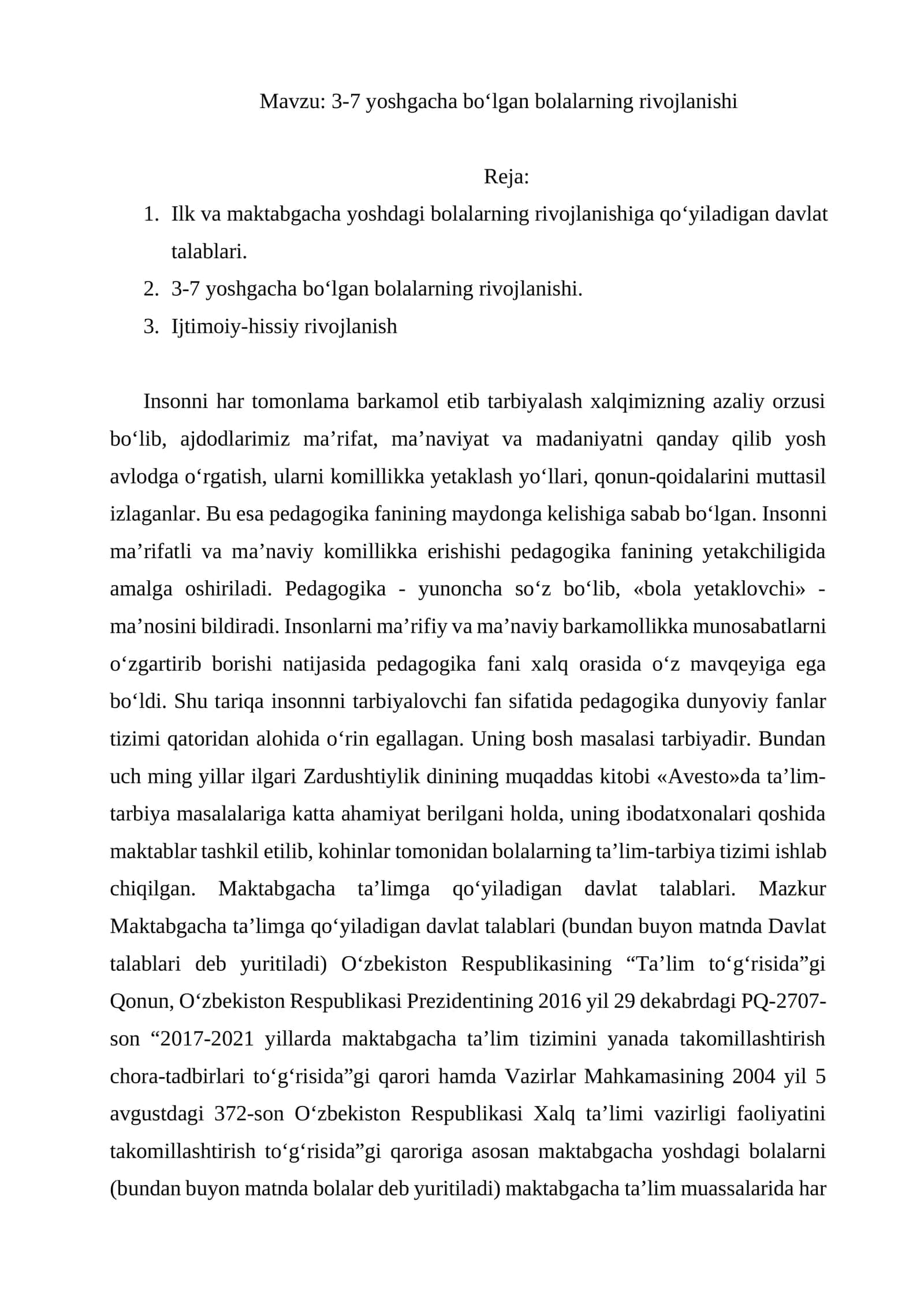 3-7 yoshgacha bo‘lgan bolalarning rivojlanishi 1