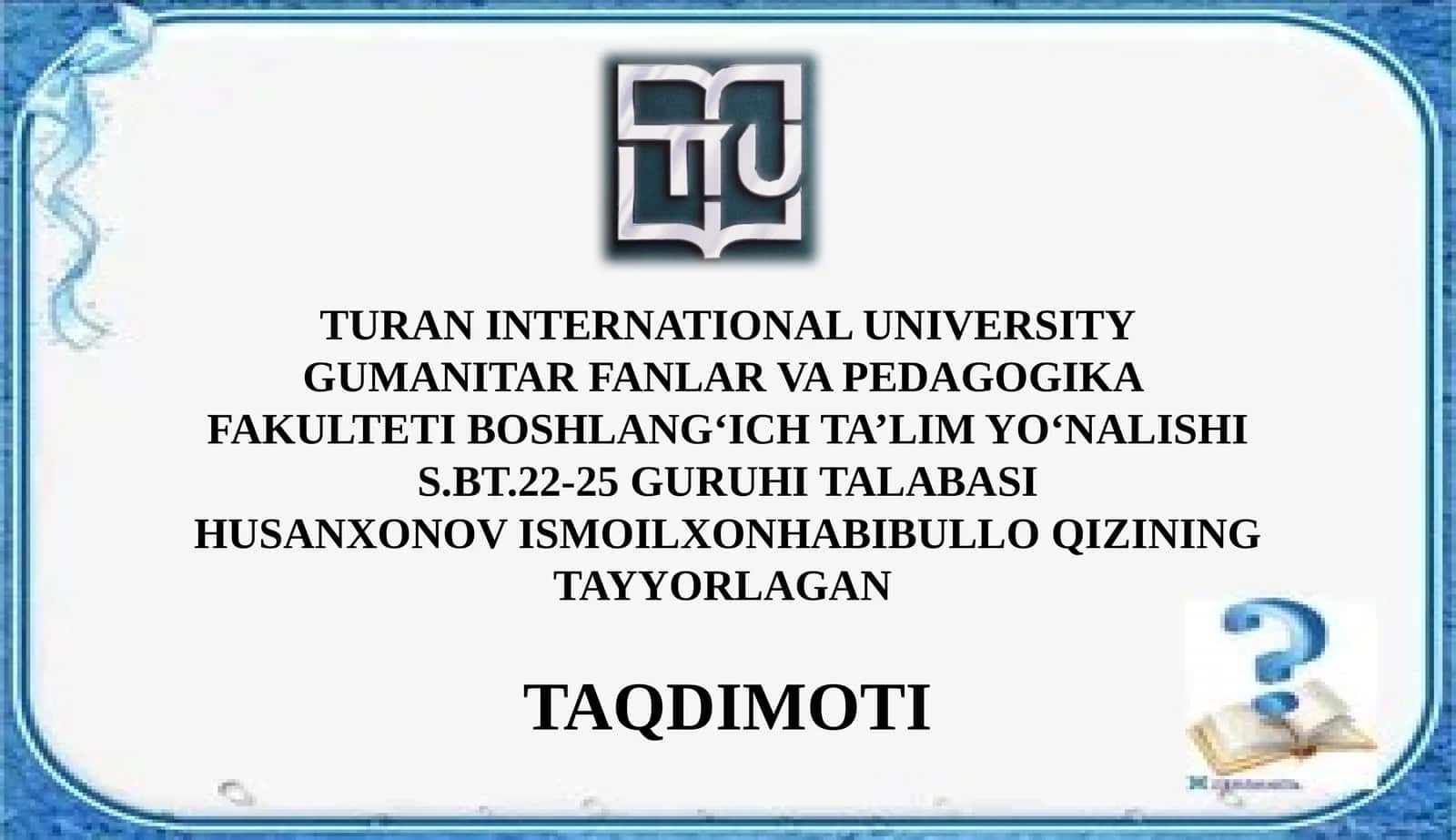 Topishmoq matni ustida ishlash 1