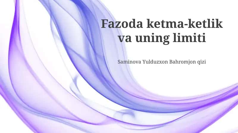 Ketma-ketlikning limiti 1