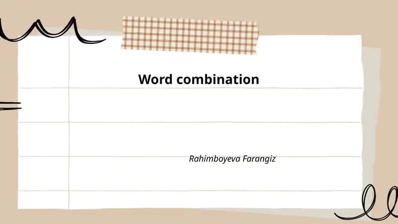 Word combination 1