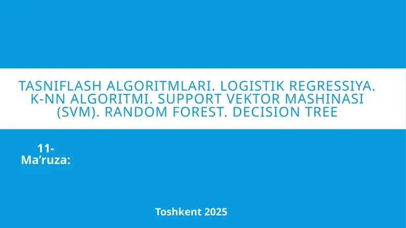 Mashinali o‘qitishalgoritmlari 1