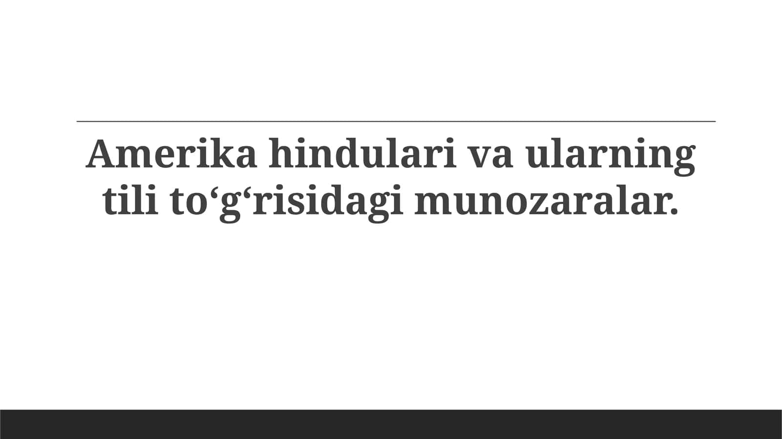 Amerika hindulari til to‘g‘risidagi munozaralar 1