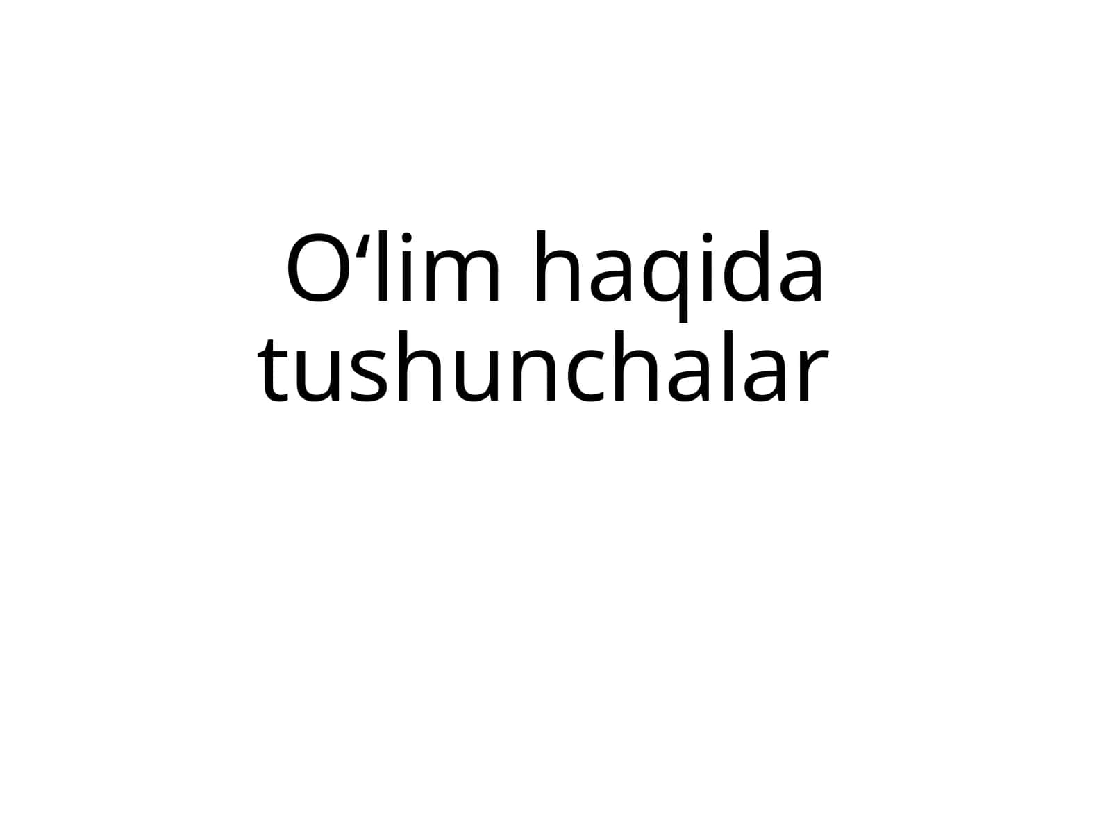 Oʻlim haqida tushunchalar 1