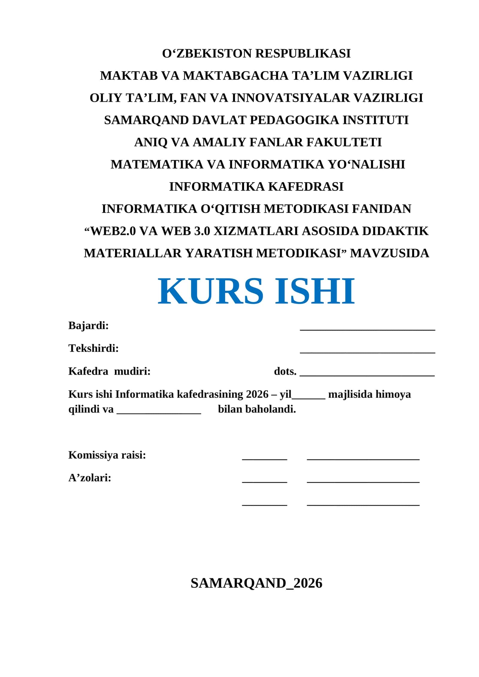 WEB2.0 VA WEB 3.0 XIZMATLARI ASOSIDA DIDAKTIK MATERIALLAR YARATISH METODIKASI 1