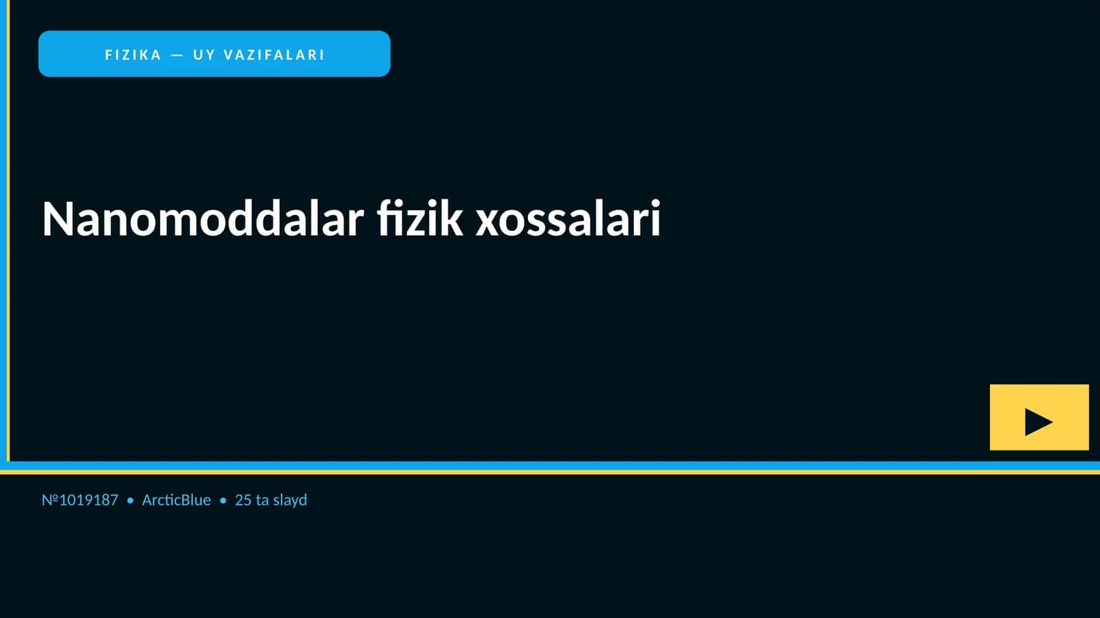 FIZIKA — UY VAZIFALARI 1