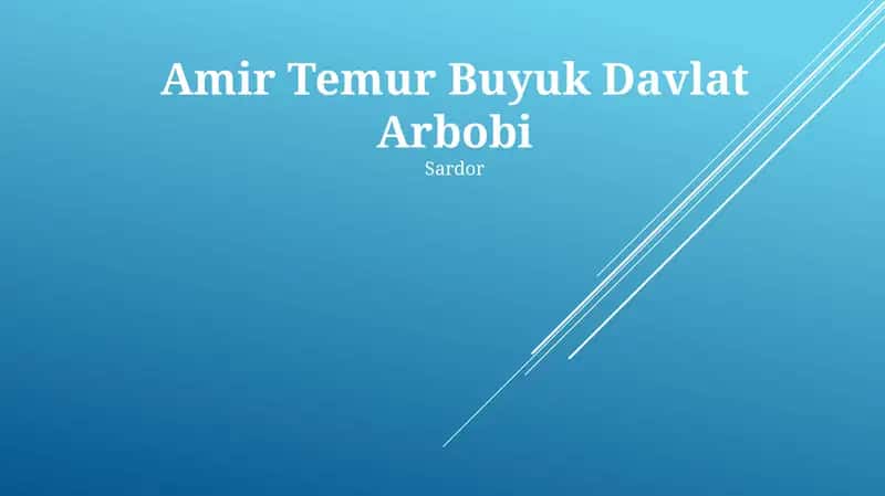 Amir Temur Buyuk Davlat Arbobi 1