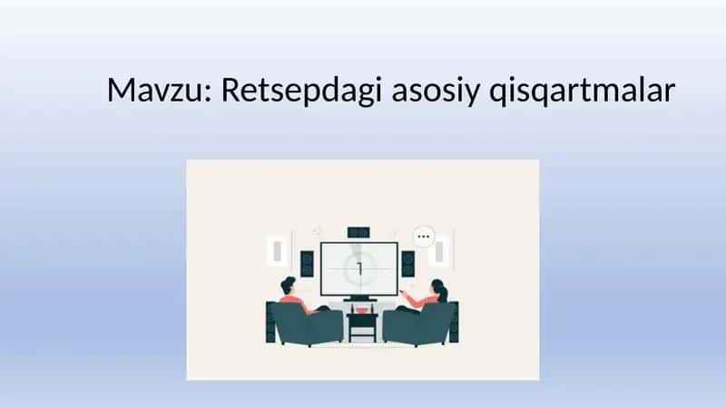 Retsepdagi asosiy qisqartmalar 1