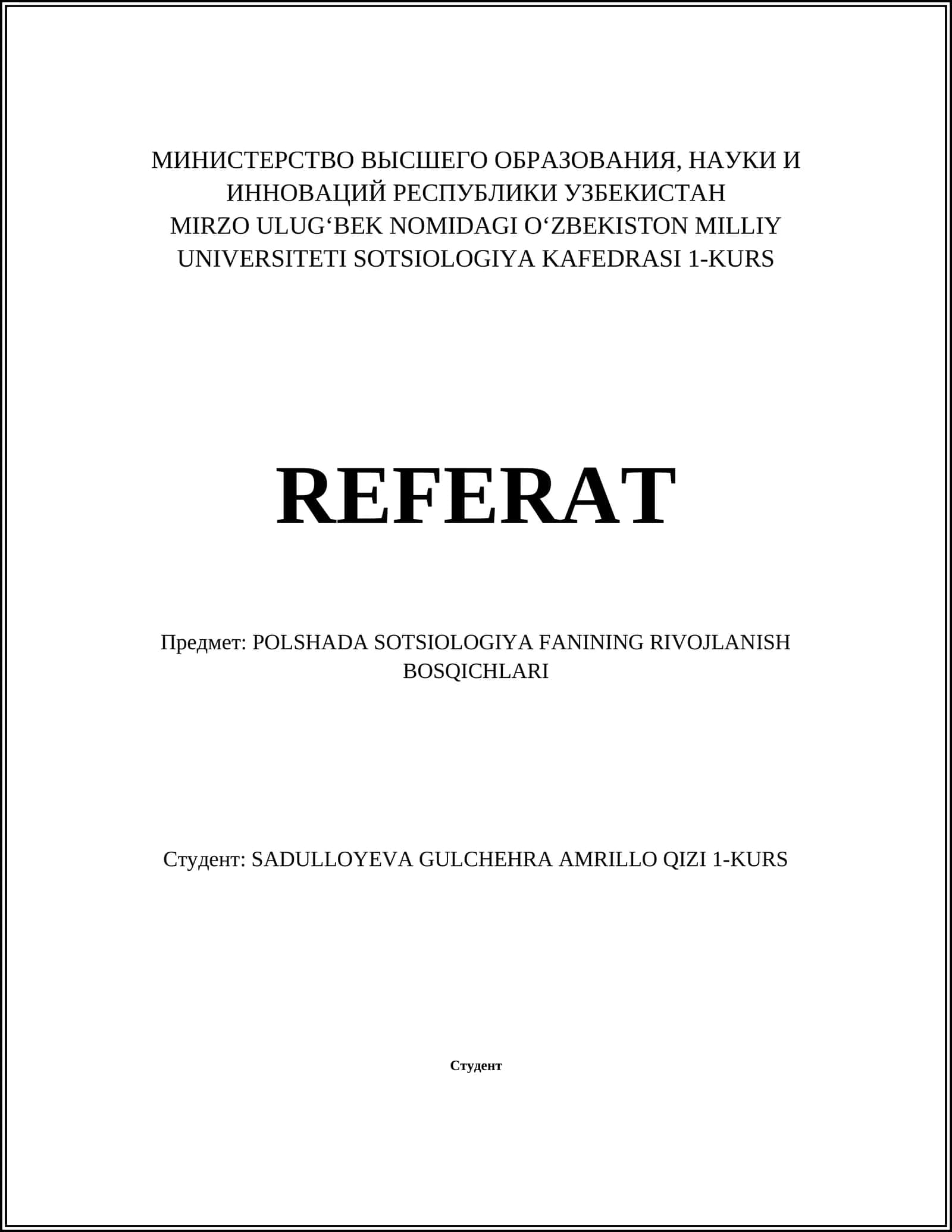 POLSHADA SOTSIOLOGIYA FANINING RIVOJLANISH BOSQICHLARI 1