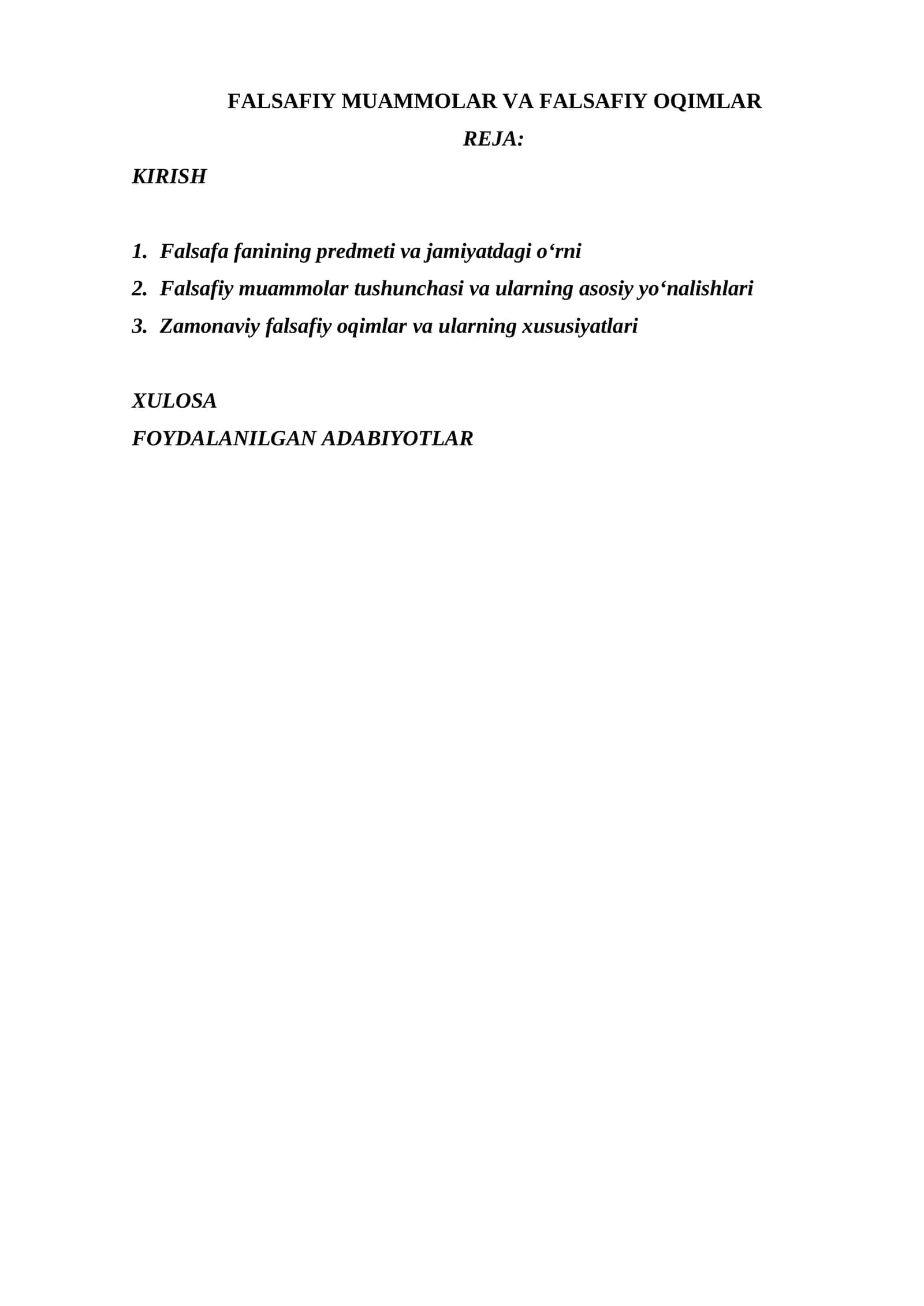 FALSAFIY MUAMMOLAR VA FALSAFIY OQIMLAR 1
