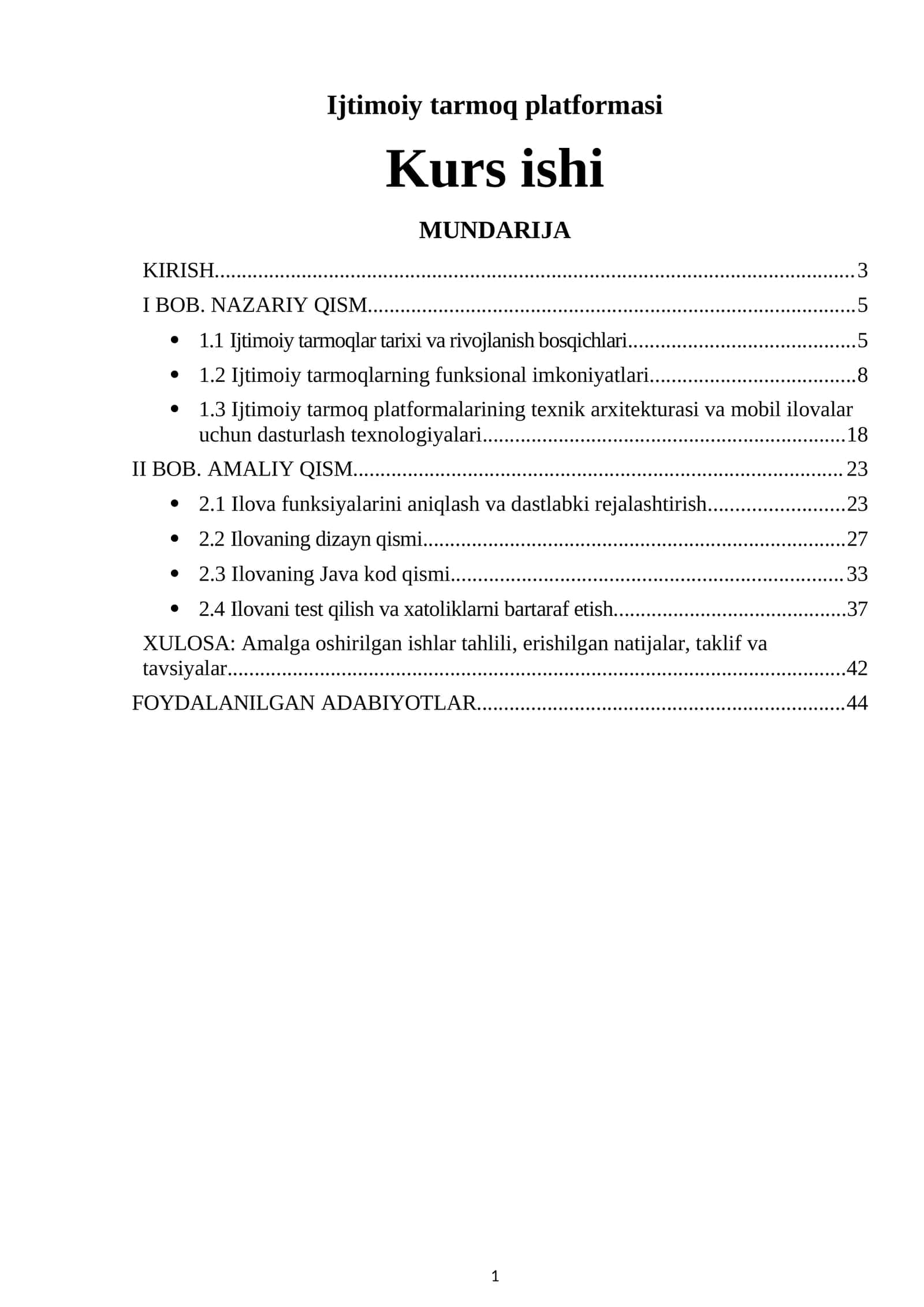 Ijtimoiy tarmoq platformasi 1