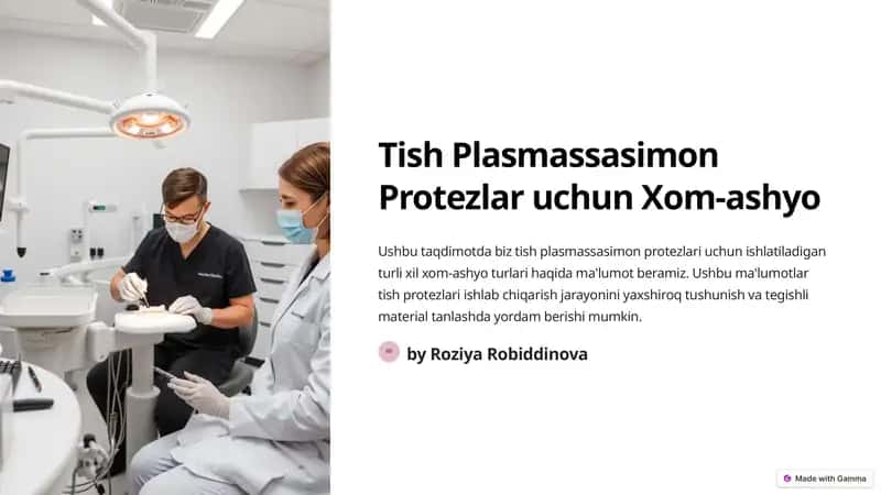 Tish Plasmassasimon Protezlar uchun Xom-ashyo 1