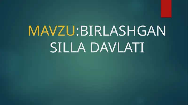 Birlashgan Silla Davlati 1