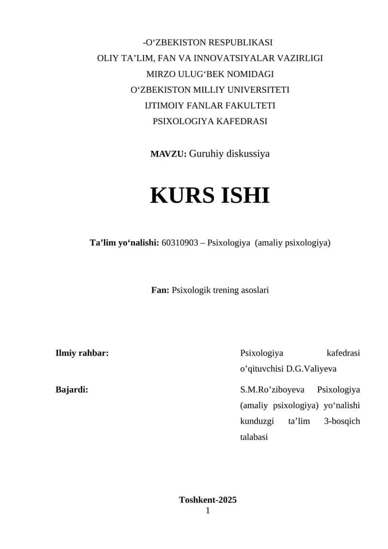 Psixologik trening asoslari 1
