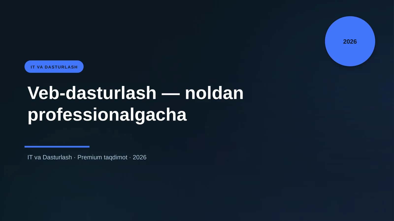 Veb-dasturlash — noldan professionalgacha 1