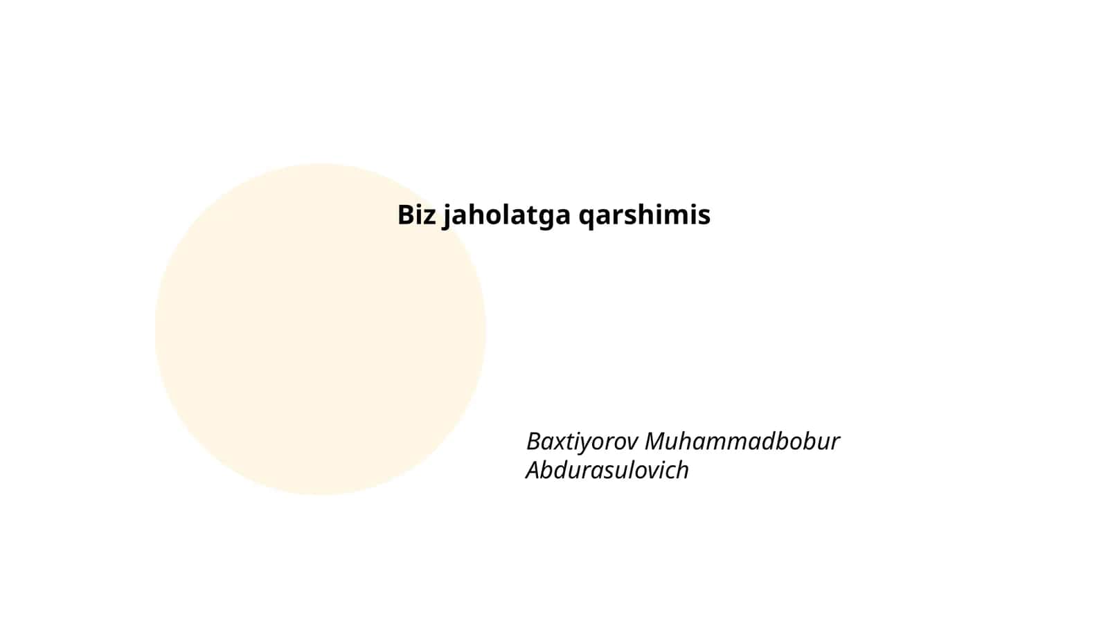 Biz jaholatga qarshimis 1