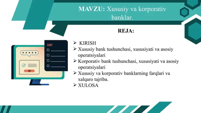 Xususiy va korporativ banklar 1