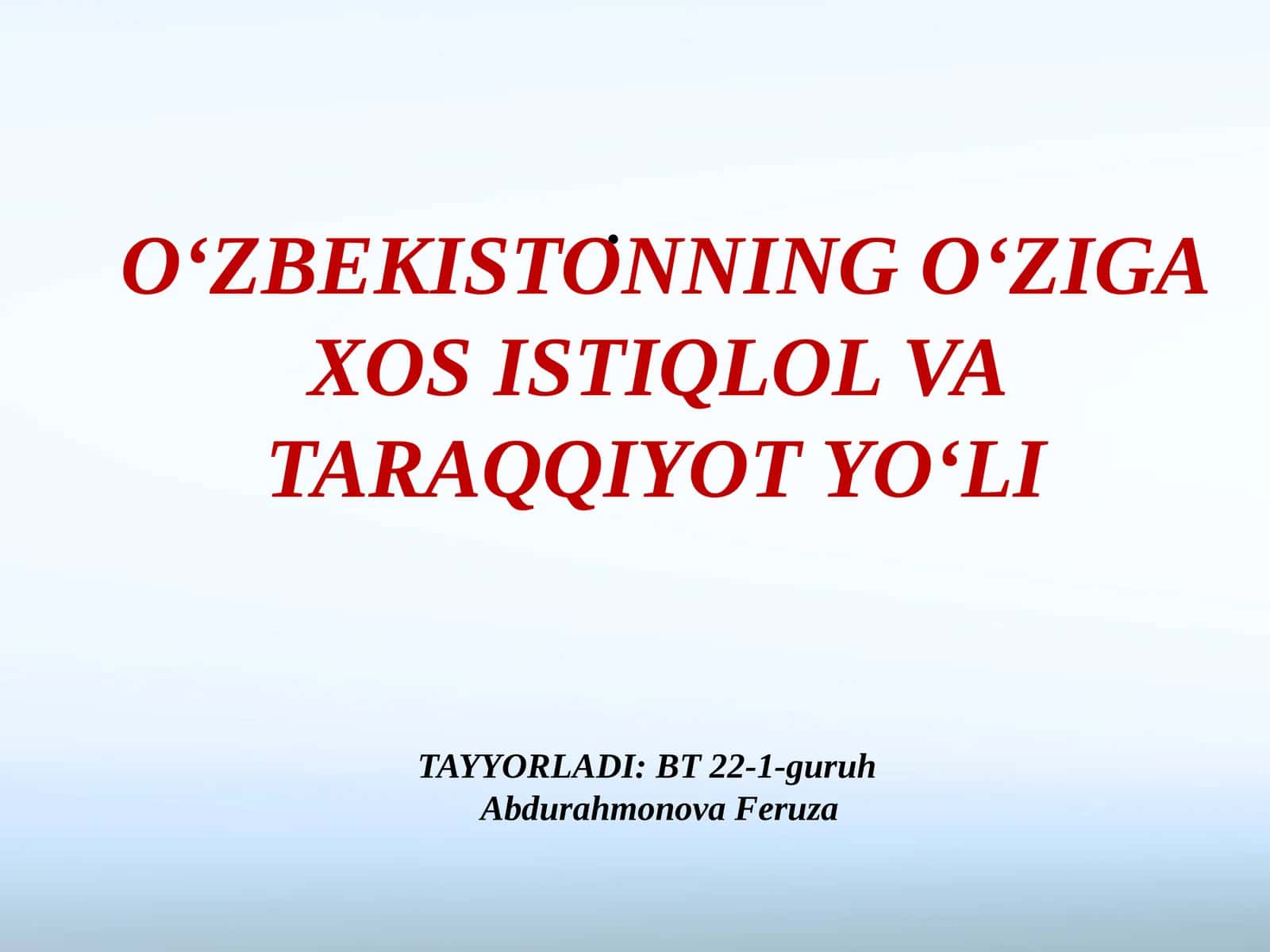 TARAQQIYOTNING O'ZBEK MODELI VA UNING O'ZIGA XOS XUSUSIYATLATI 1