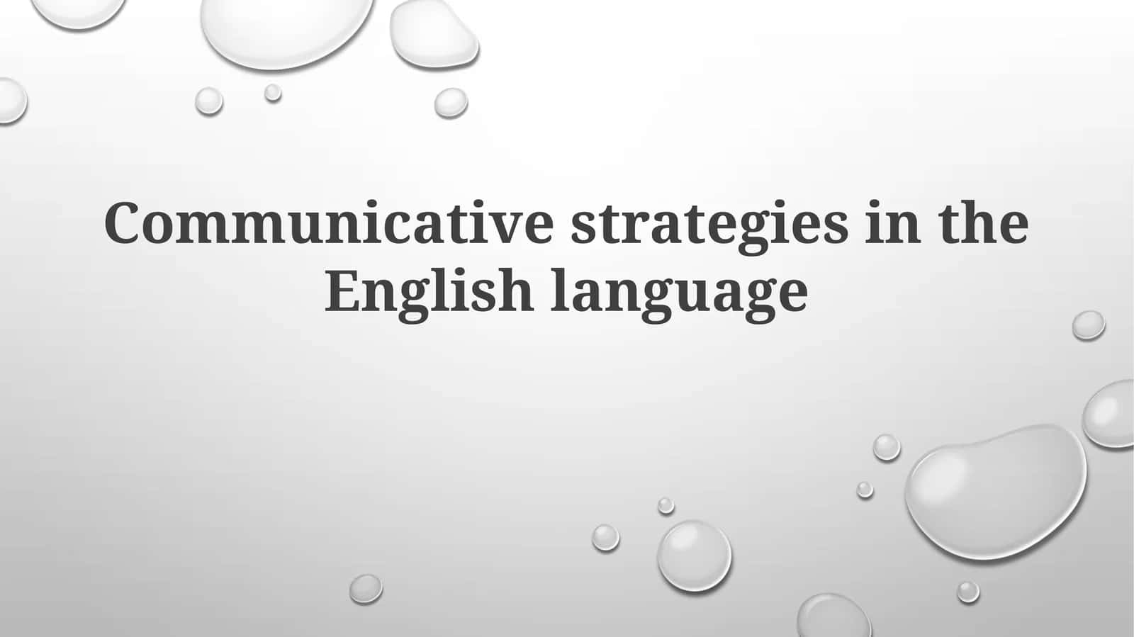 Communicative strategies in the English language 1