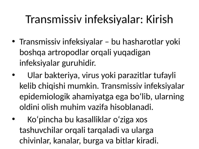 Transmissiv infeksiyalar: Kirish 1