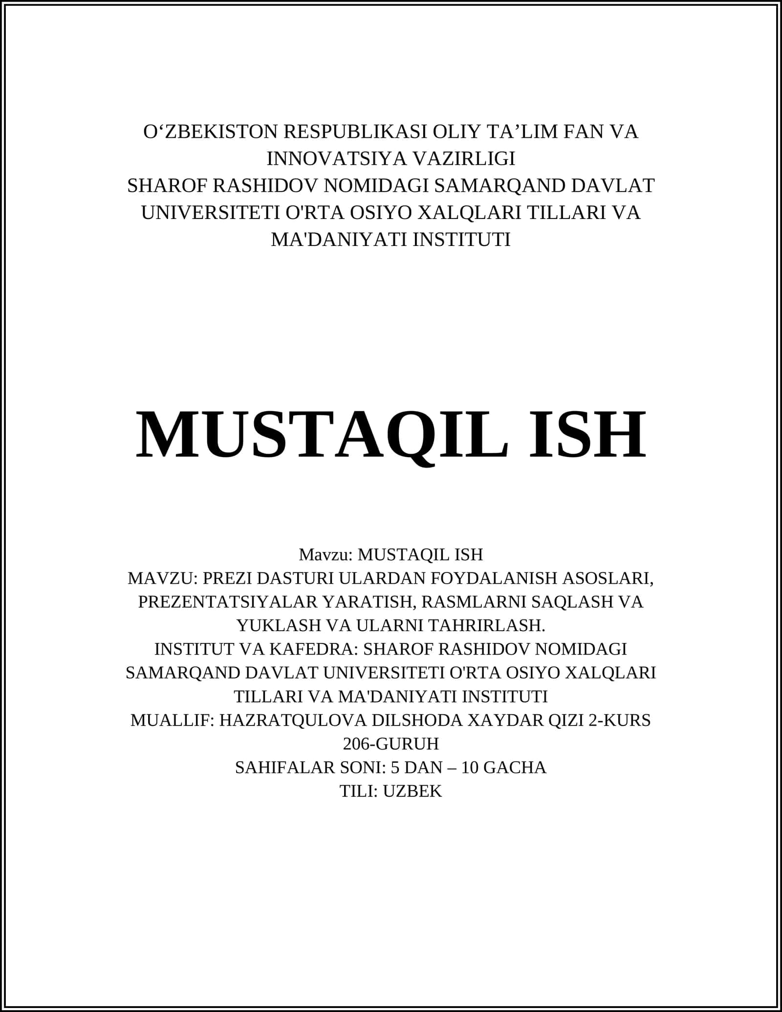 PREZI DASTURI ULARDAN FOYDALANISH ASOSLARI 1