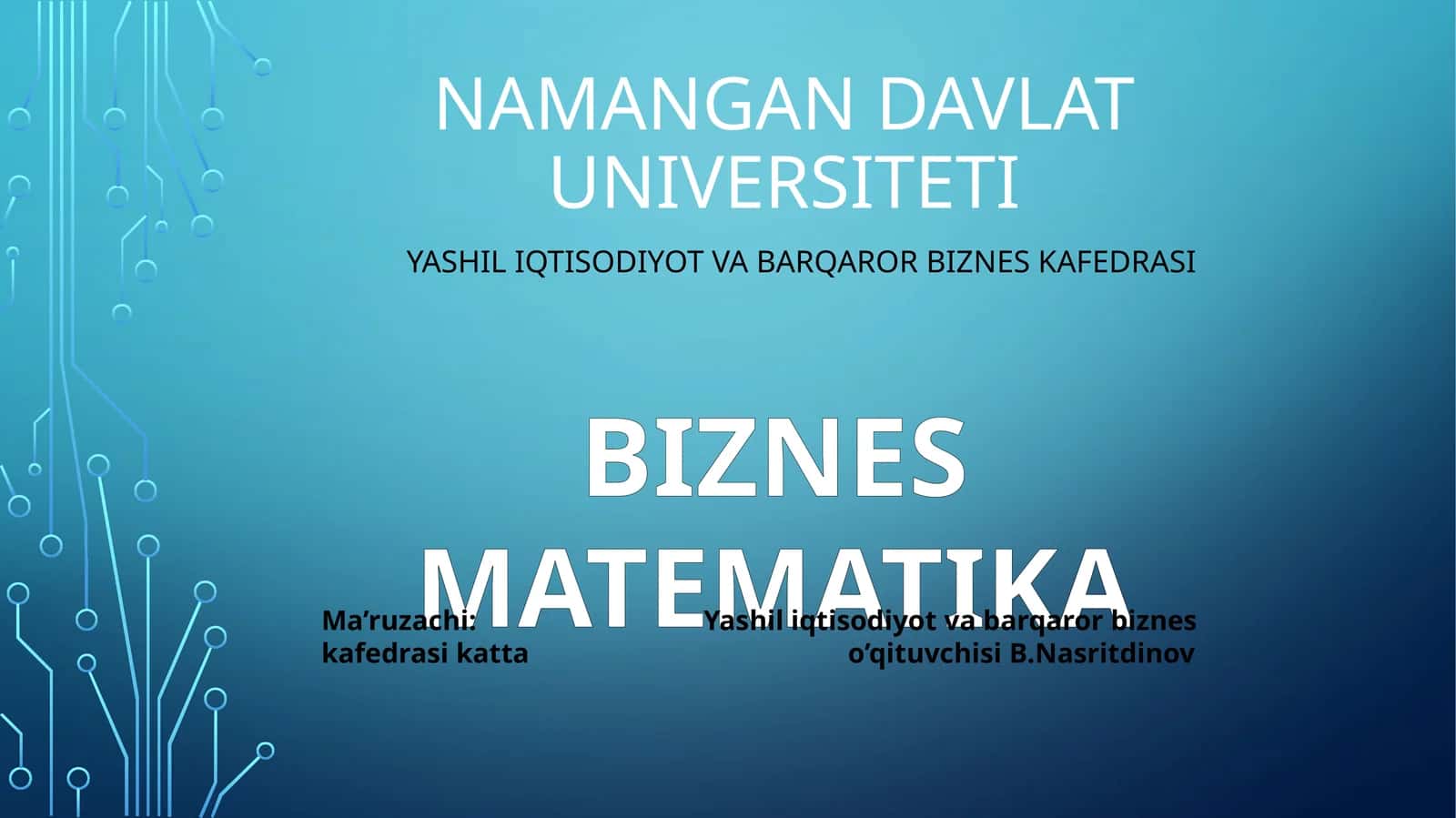 BIZNES MATEMATIKA 1