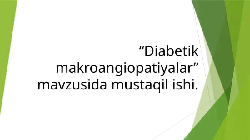 Diabetik makroangiopatiyalar 1