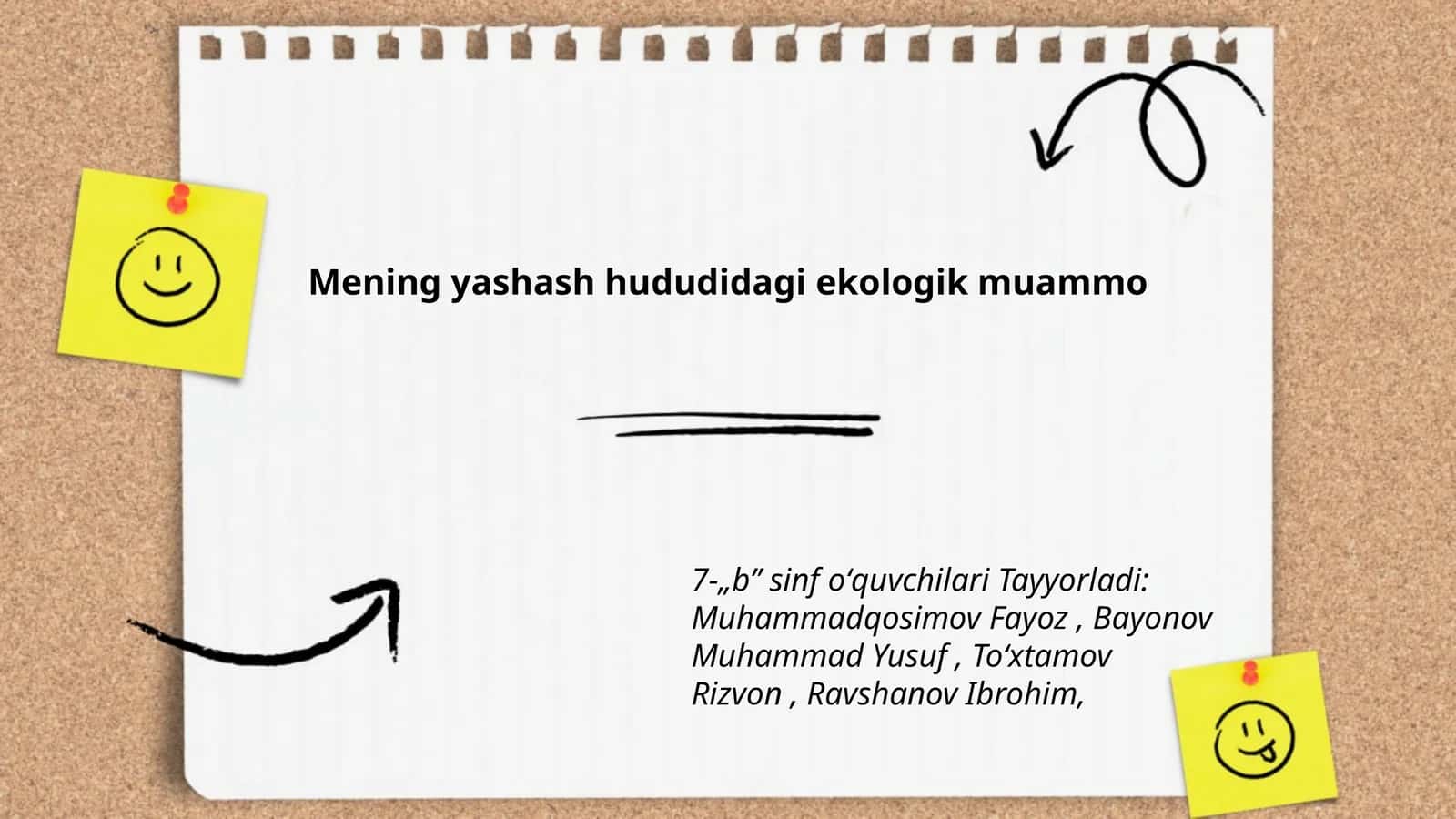 Mening yashash hududidagi ekologik muammo 1
